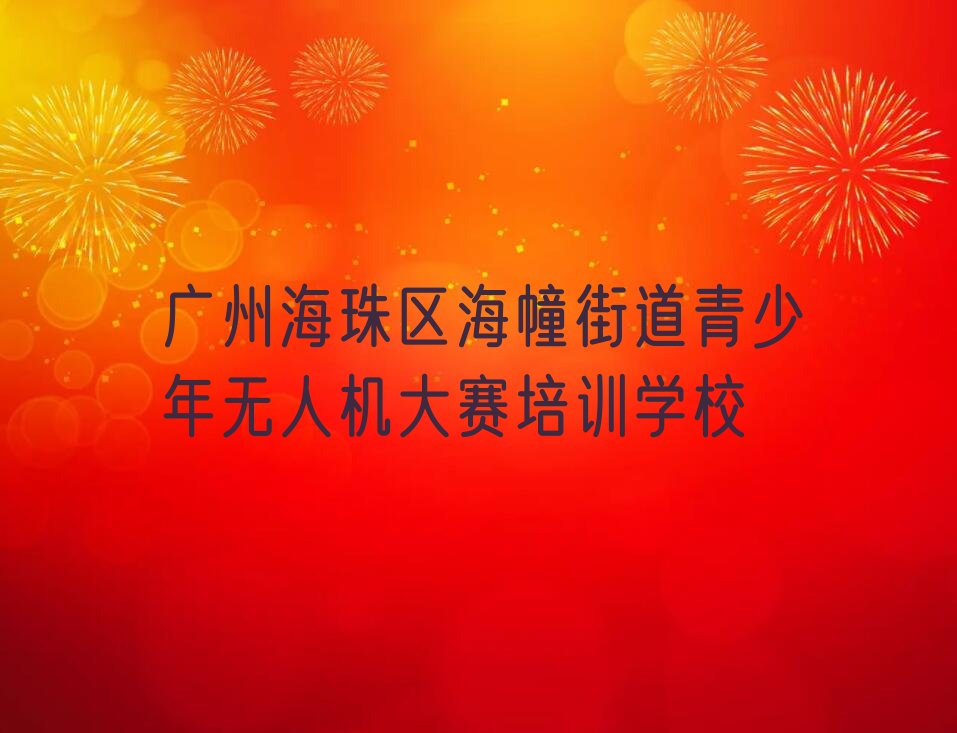 广州海珠区海幢街道青少年无人机大赛培训学校