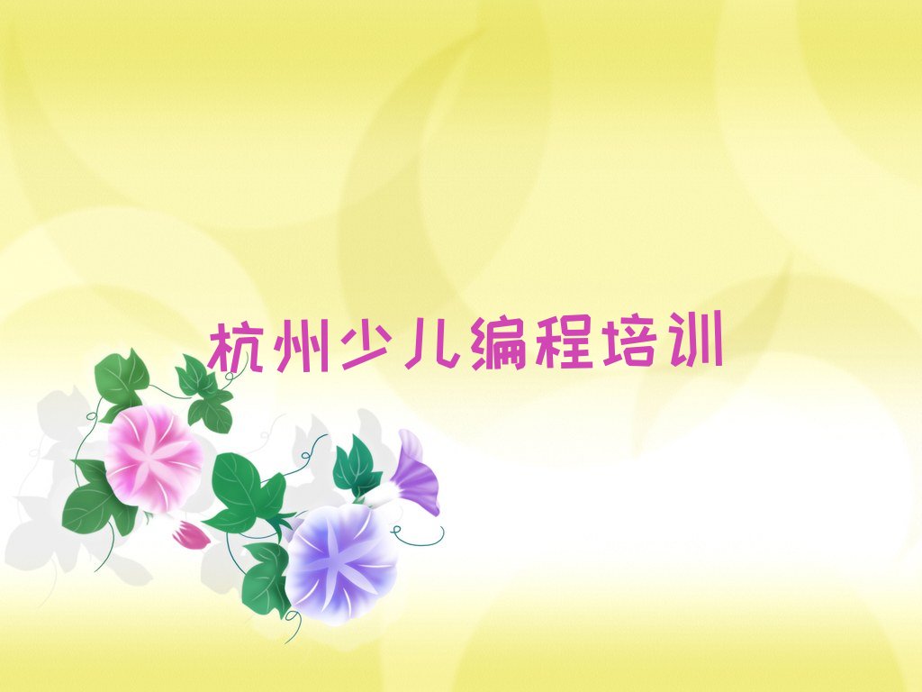 杭州西湖区少儿编程培训班