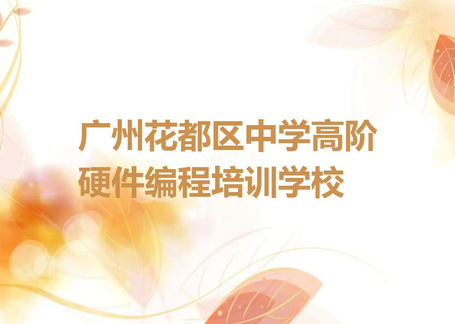 广州花都区中学高阶硬件编程培训学校