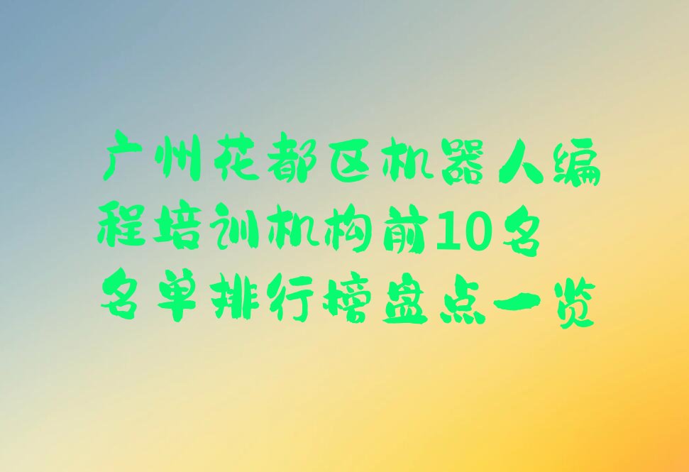 广州花都区少儿编程培训中心
