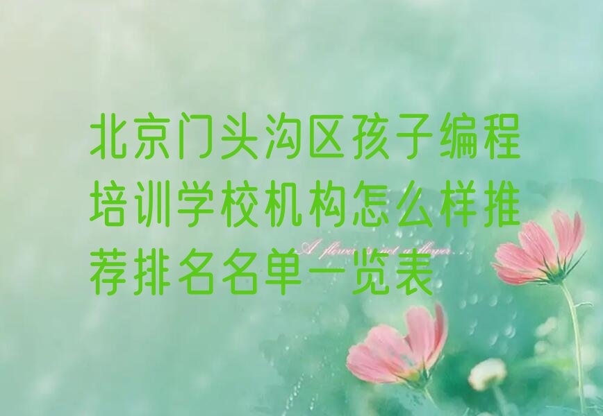 北京少儿编程培训学校