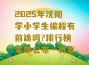 2025年沈阳学小学生编程有前途吗?排行榜名单公布一览表