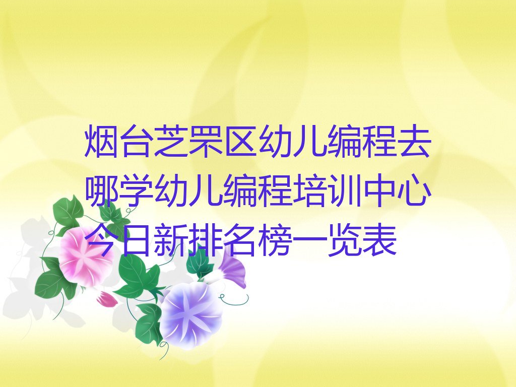 烟台芝罘区少儿编程培训班