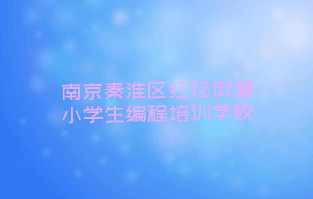 南京秦淮区红花街道小学生编程培训学校