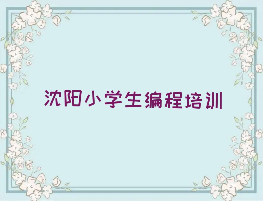 沈阳浑南区少儿编程培训班