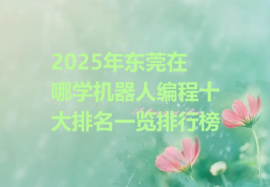 东莞机器人编程培训学校