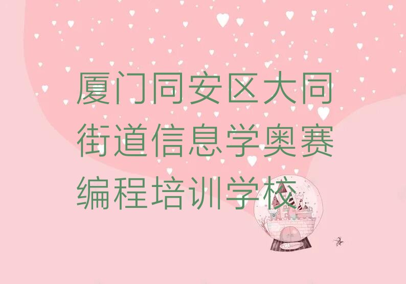 厦门同安区大同街道信息学奥赛编程培训学校