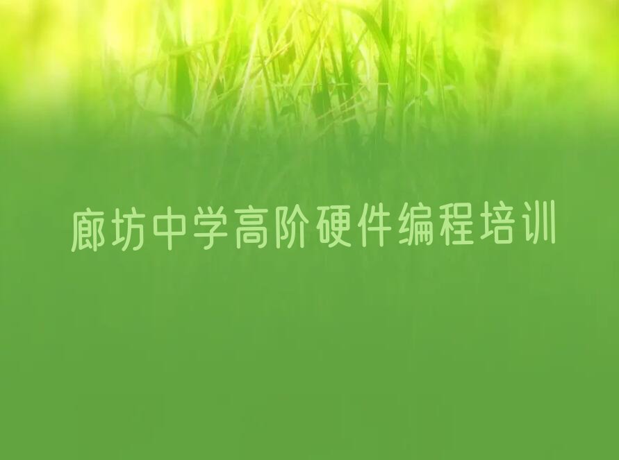 十大廊坊广阳区中学高阶硬件编程培训哪里比较好排行榜