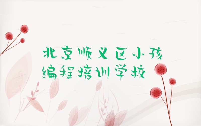 十大北京顺义区小孩编程培训要多久时间学会榜单新排名一览推荐排行榜